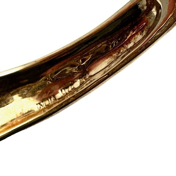 Womens Bracelet Gold over Sterling Silver Garnet Ornate Cuff - Picture 3 of 4